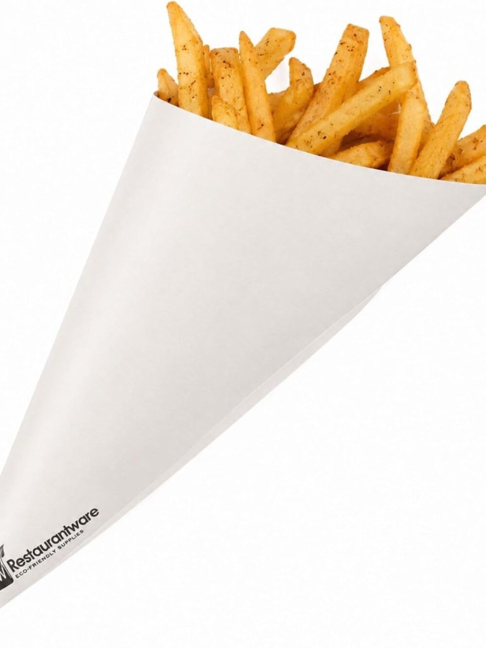 Conetek 10-Inch Eco-Friendly White Finger Food Cones: Perfect for Appetizers - F